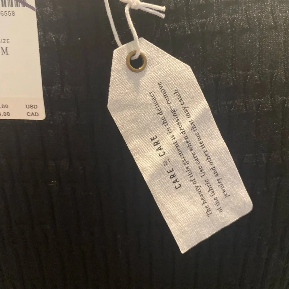 New Anthropologie Maeve Sheer-Sleeve Sweater size M BLACK - Picture 11 of 12